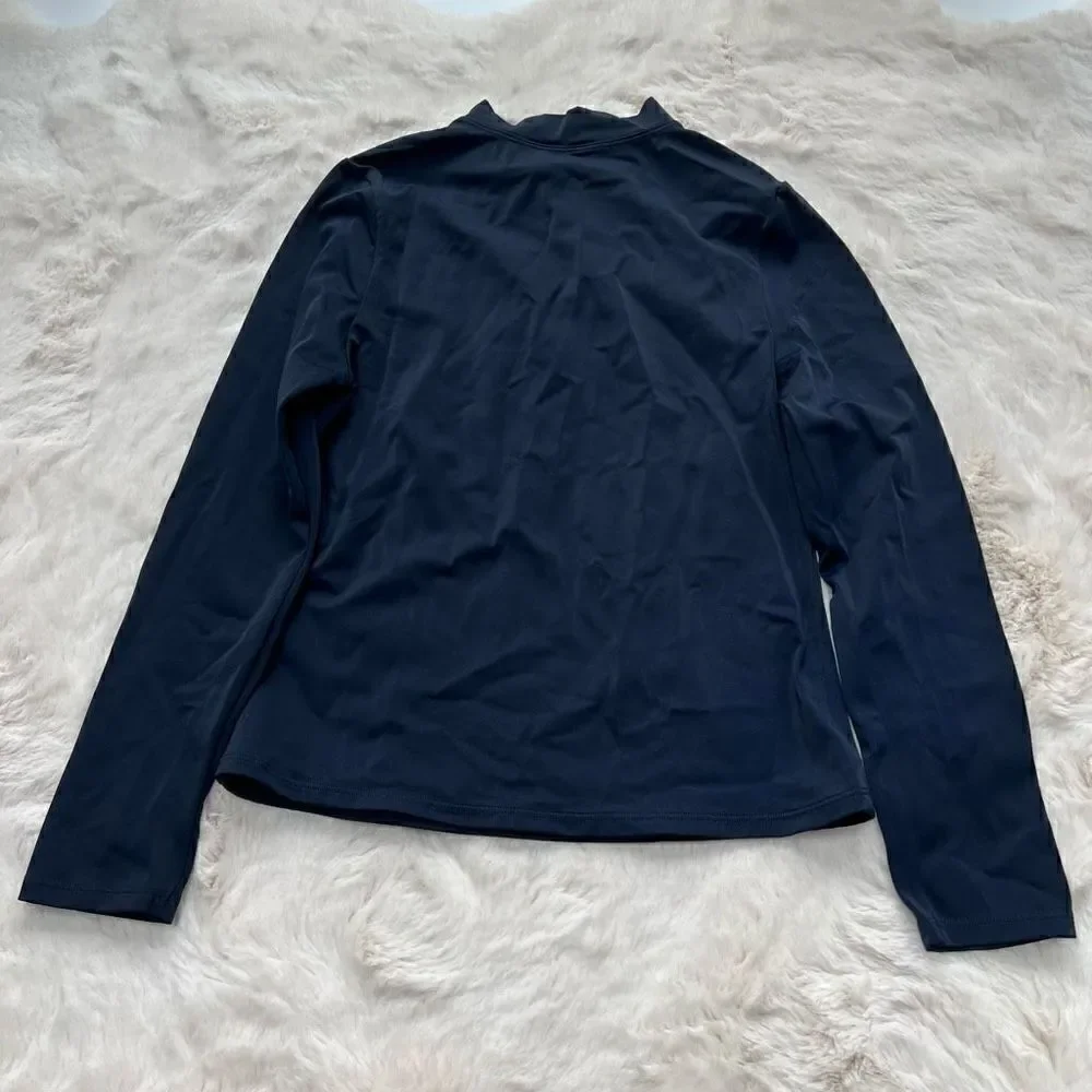 Lands’ End Rashguard swim top long sleeve navy blue girls / kids size XL / 16